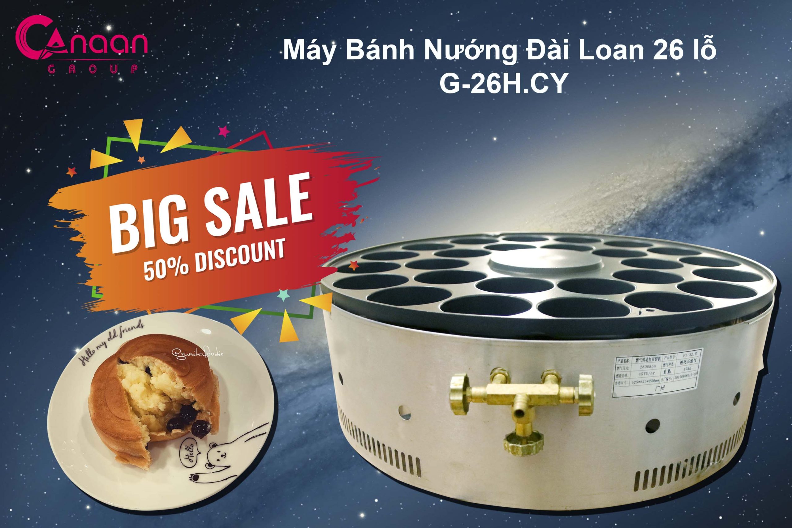 Máy bánh nướng Đài Loan chảo 26 lỗ - Ảnh 3