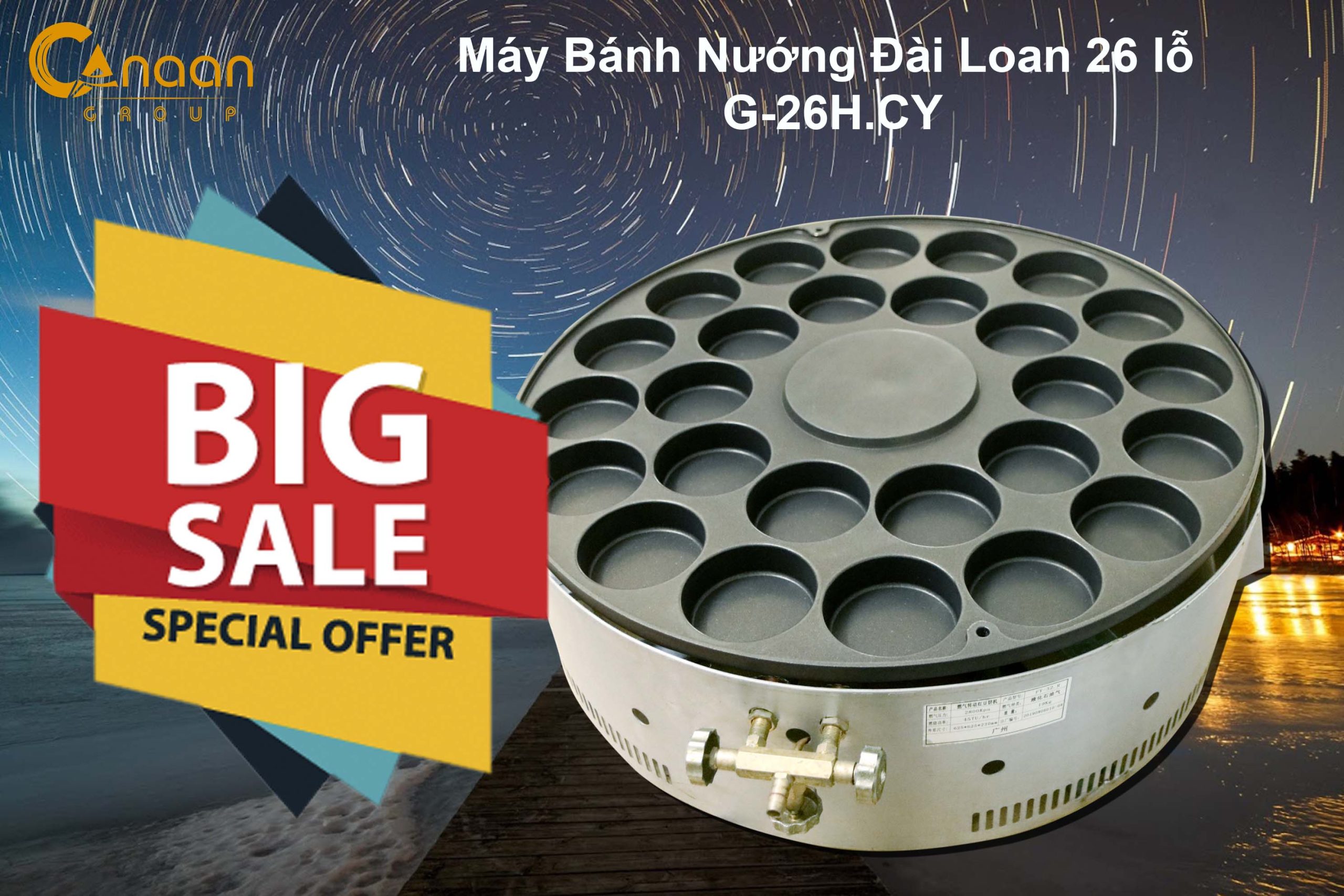Máy bánh nướng Đài Loan chảo 26 lỗ