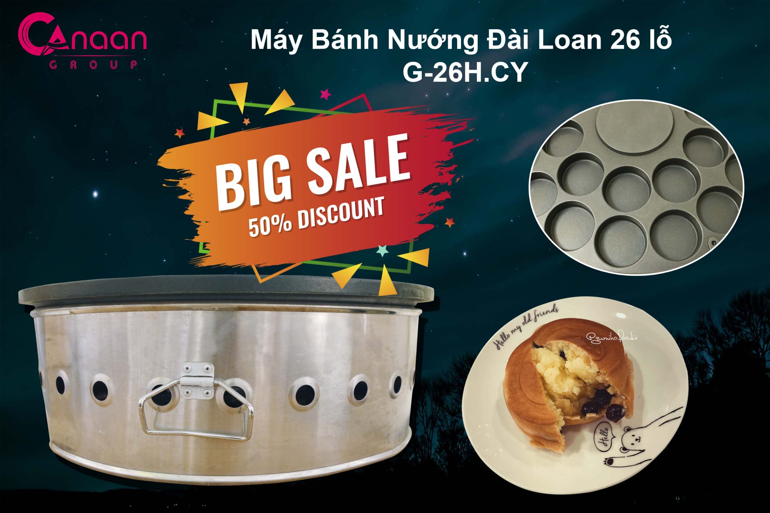 Máy bánh nướng Đài Loan chảo 26 lỗ - Ảnh 4