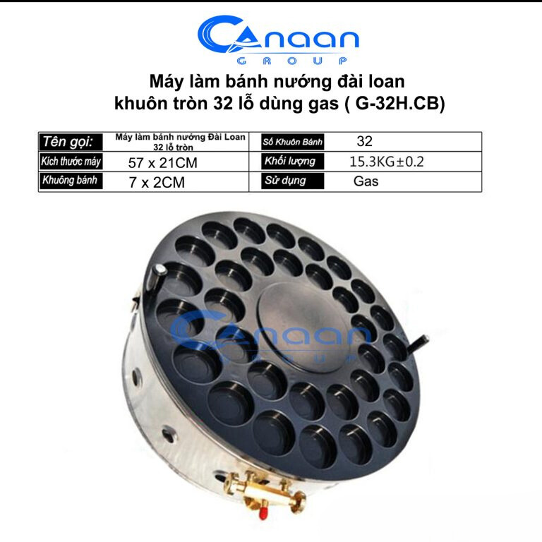 Máy bánh nướng Đài Loan chảo Gang 32 lỗ (Gas) - Ảnh 4