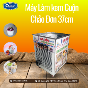 Máy làm kem cuộn Thái Lan chảo đơn 37cm