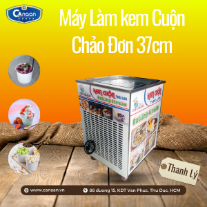 Máy làm kem cuộn Thái Lan chảo đơn 37cm (Thanh lý)