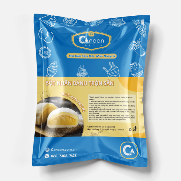 Bột làm nhân Kem Trứng trộn sẵn Canaan - bịch 1Kg - Ảnh 2