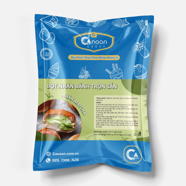 Bột làm nhân Matcha trộn sẵn Canaan - bịch 1Kg - Ảnh 2
