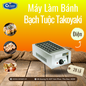 Máy Bánh Bạch Tuộc Takoyaki 28 Lỗ Dùng Điện