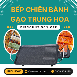 bếp chiên bánh gạo