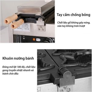 máy làm bánh cá Taiyaki 6 con cỡ lớn
