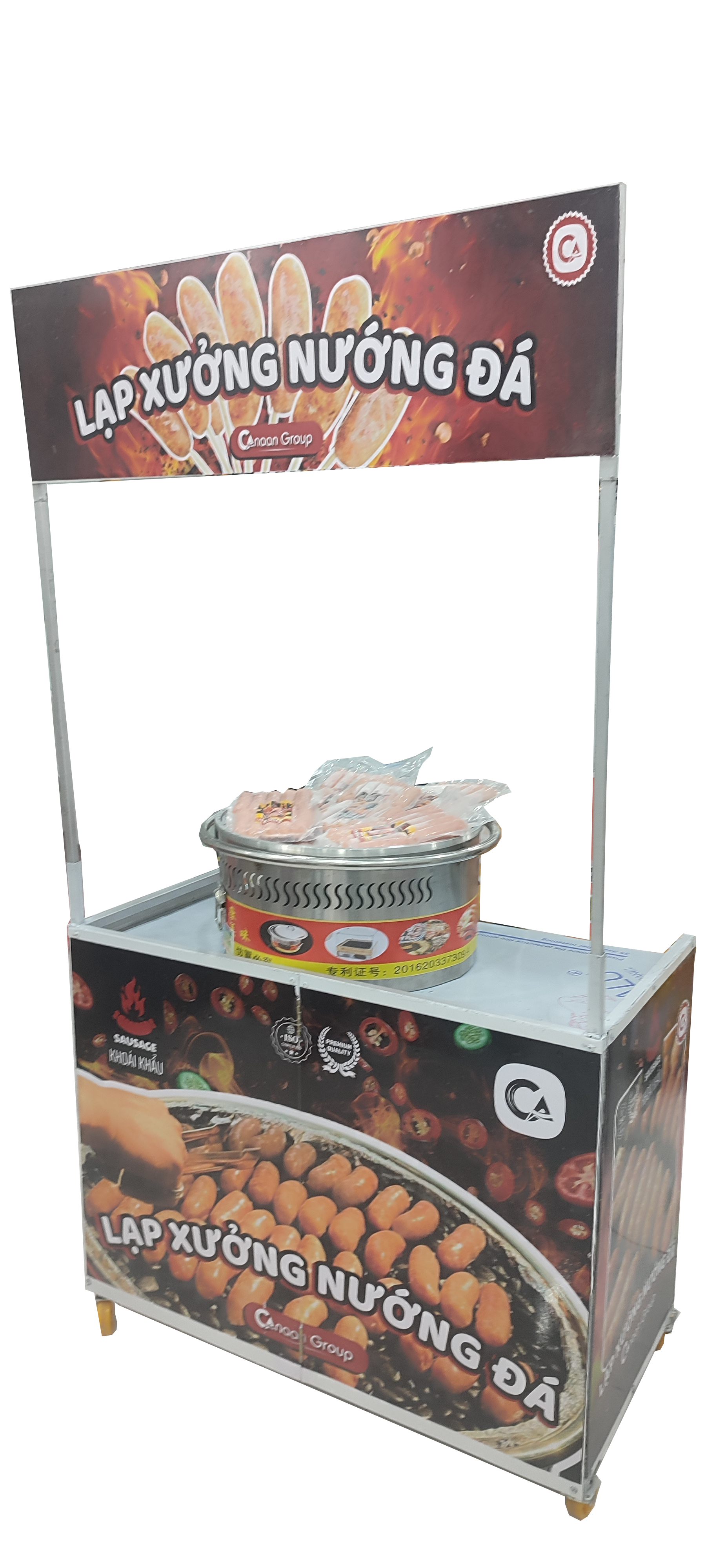 Xe Lạp Xưởng Nướng Đá Gấp Gọn