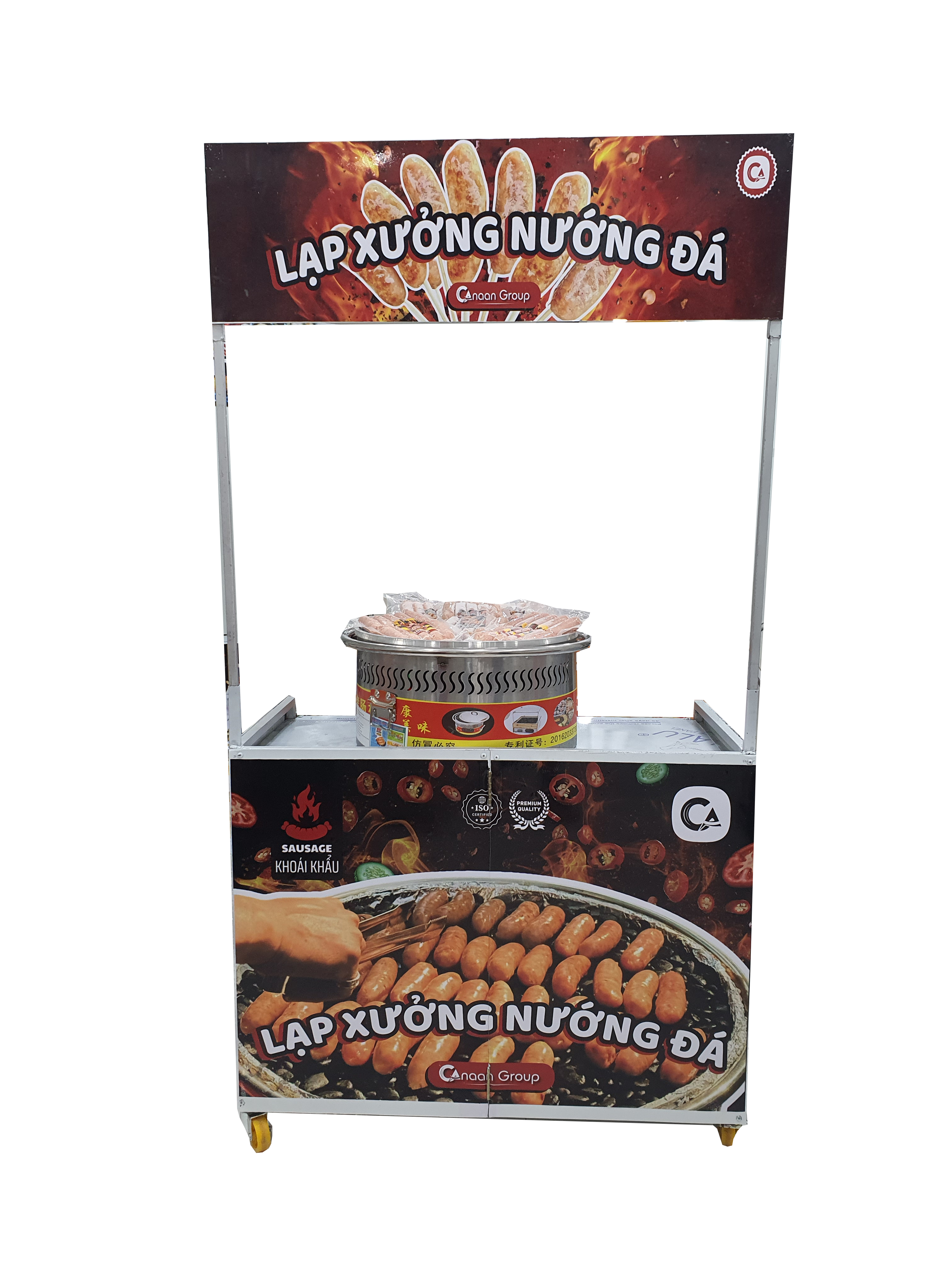Xe Lạp Xưởng Nướng Đá Gấp Gọn