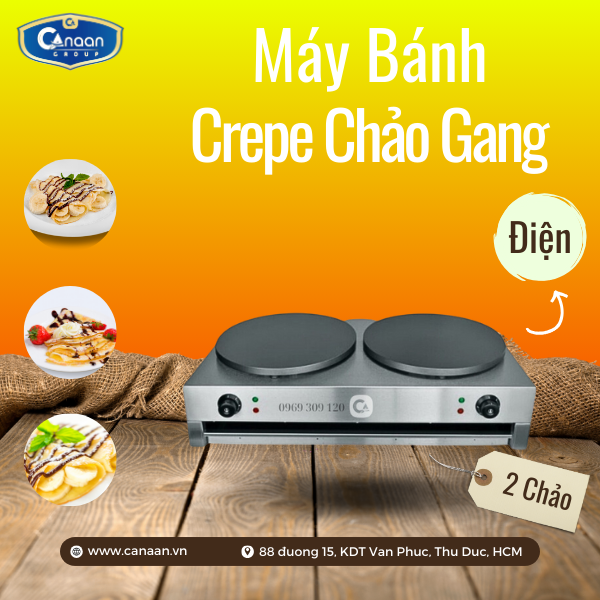 Máy bánh Crepe chảo đôi dùng điện
