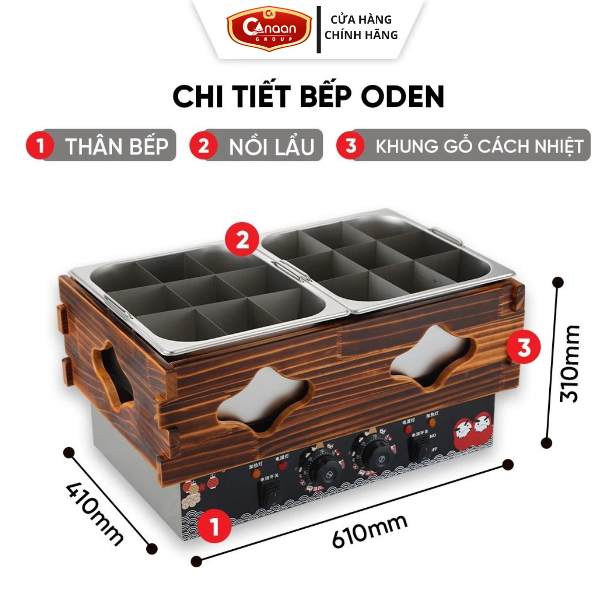 Nồi lẩu xiên que 18 ngăn oden 2500W - Ảnh 3