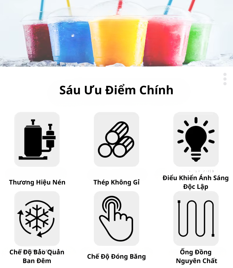 Máy Làm Đá Tuyết Nước Ngọt 3 Bình Chứa - Ảnh 3