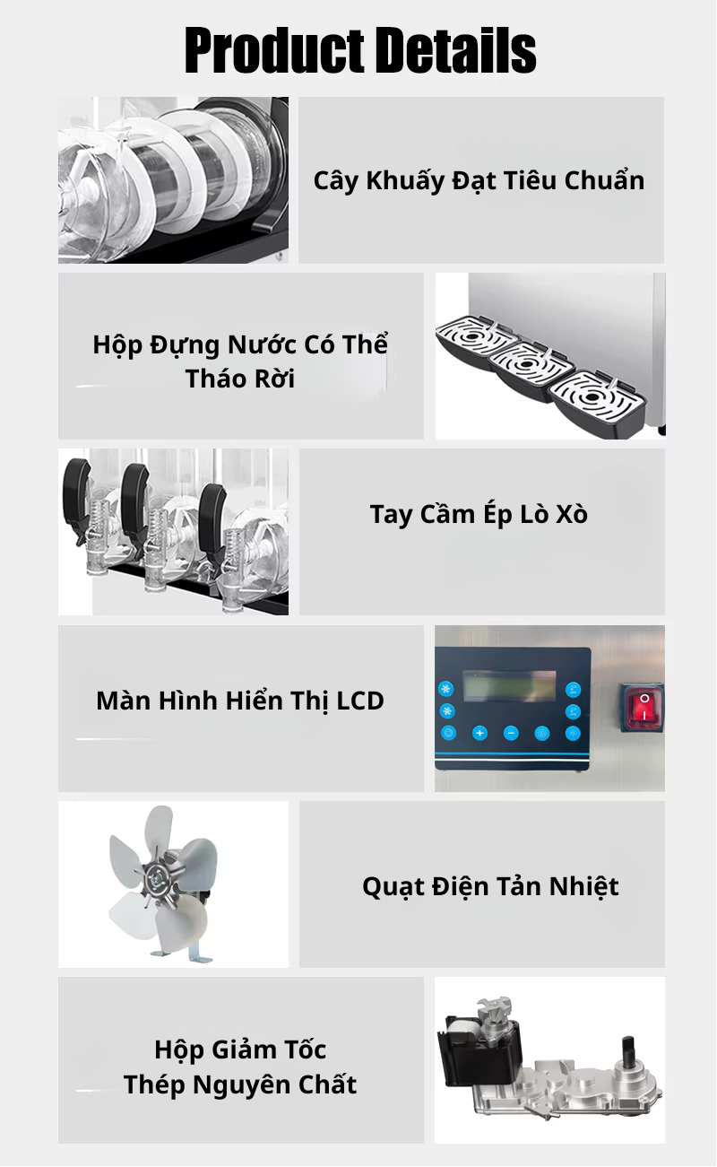 Máy Làm Đá Tuyết Nước Ngọt 3 Bình Chứa - Ảnh 2