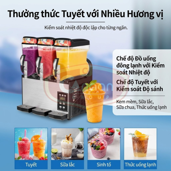 Máy Làm Slush Siro Tuyết 2 Ngăn 15L - Ảnh 6