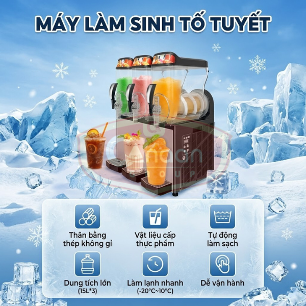 Máy Làm Slush Siro Tuyết 2 Ngăn 15L - Ảnh 8
