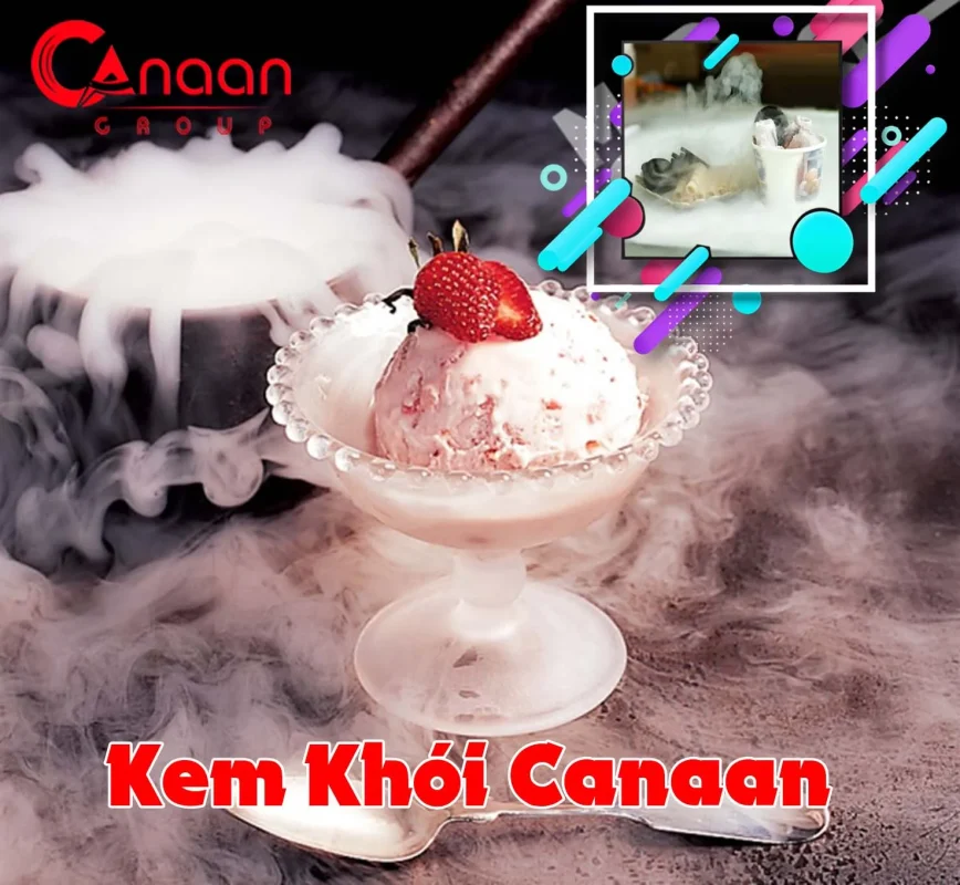 Kem khói nitơ lỏng vị dâu – món snack khói hút khách